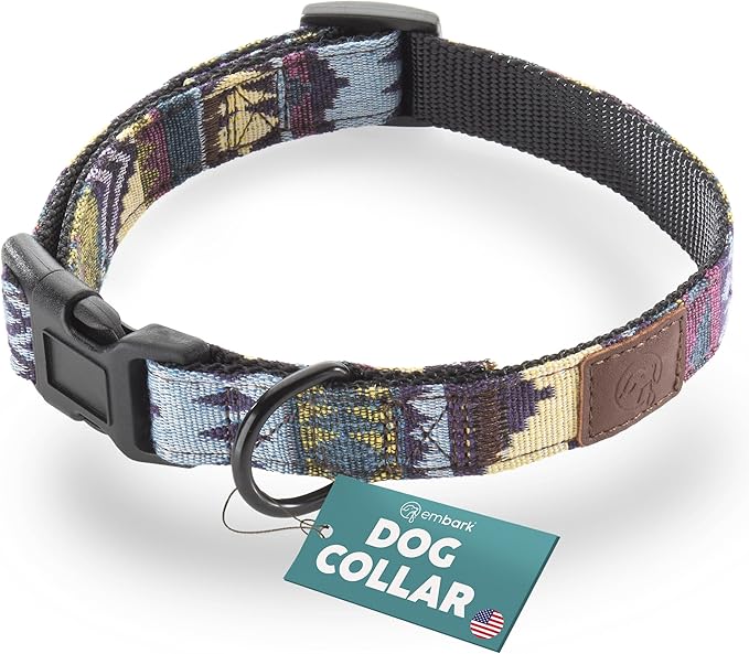 Embark Adventure Dog Collar – Stylish & Durable Nylon Dog Collars for Large Dogs, Comfortable Pet Collar, Collars for Large Breed Dogs with Strong Buckles. Adjustable Big Dog Collars for Large Dogs