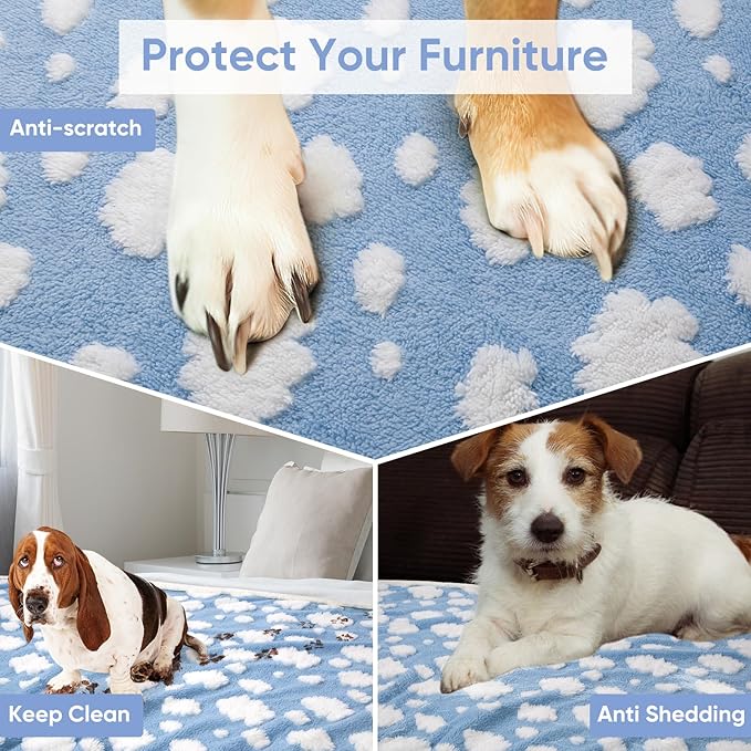 Dog Blanket for Small Medium Large Dogs Fleece Cat Blankets for Indoor Cats Washable Fluffy Pet Bed Blanket Furniture Sofa Couch Cover Protector