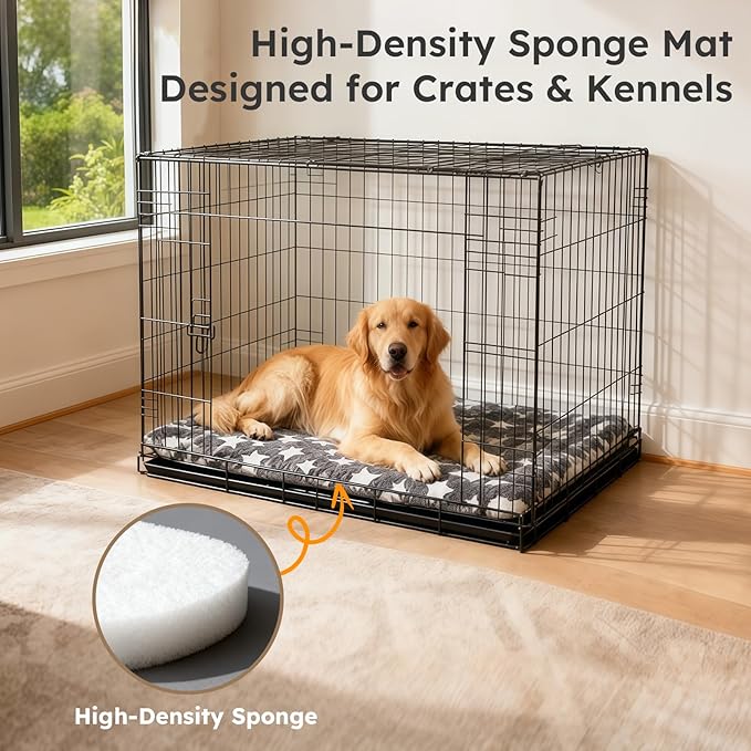 Dog Bed Mat, Dual-Sided Dog Crate Bed Mat - Ultra Soft & Machine Washable Kennel Pad for Cats and Extra Small Dogs, All-Season Comfort Pet Bed for Crates, Travel, and Home, Gray 18 x 14 Inch