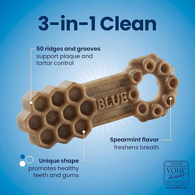 Blue Buffalo Dental Chews Large Natural Dog Treats, Chicken & Spearmint 33-oz Bag (21 Count)
