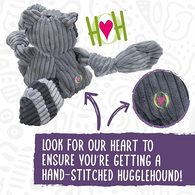 HuggleHounds Knottie Plush Dog Toy - Dog Stuffed Animal Toy for Small, Medium & Large Sized Dogs, Durable Plush to Keep Them Busy - Tartan Tidings Fox, Small
