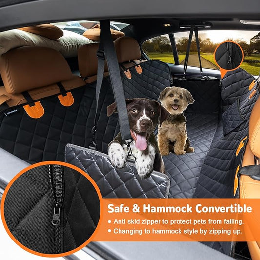 URPOWER Dog Seat Cover 100% Waterproof Hammock 600D Heavy Duty Scratch Proof Nonslip Durable Soft Pet Back Seat Covers for Cars Trucks and SUVs