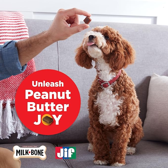 Milk-Bone Peanut Buttery Bites Soft Dog Treats with Real Peanut Butter & Bacon, 11.8 Ounce Bag