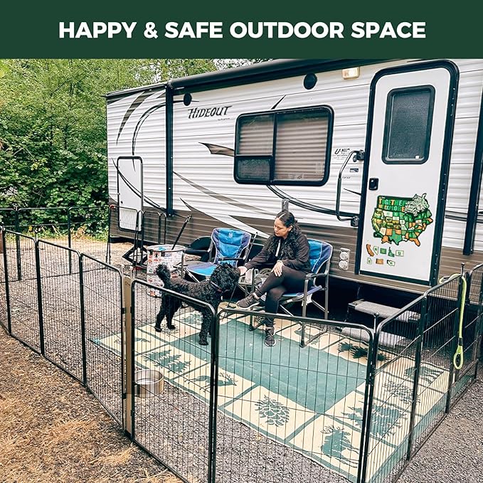 FXW Instant Unleashed Dog Playpen, Portable Pet Fence for Outdoor, RV Trips, and Camping, 45 inch, 16 Panels for Large Dogs with Playpen Storage Bag (2 Pack)│Patented