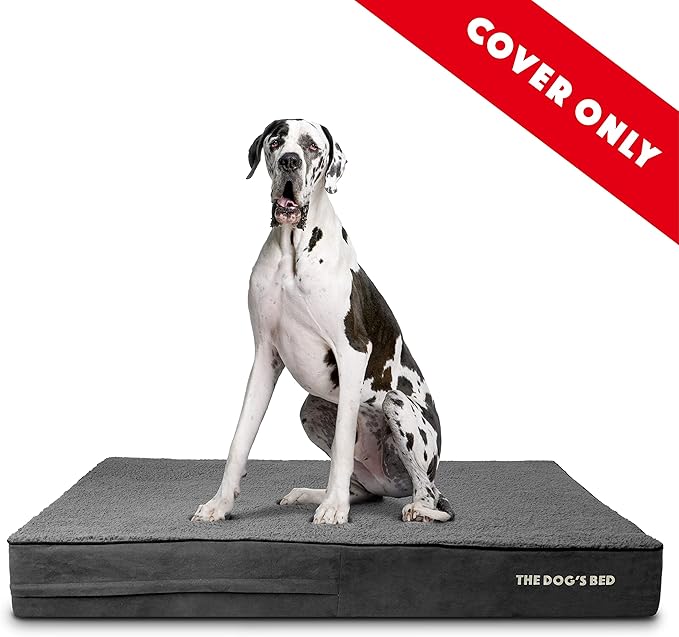 The Dog's Bed Replacement Outer Cover ONLY (Outer Cover ONLY - NO Bed, NO Waterproof Inner) for The Dog's Bed, Washable Plush Fabric, XXL 6 Inches (Grey Plush)
