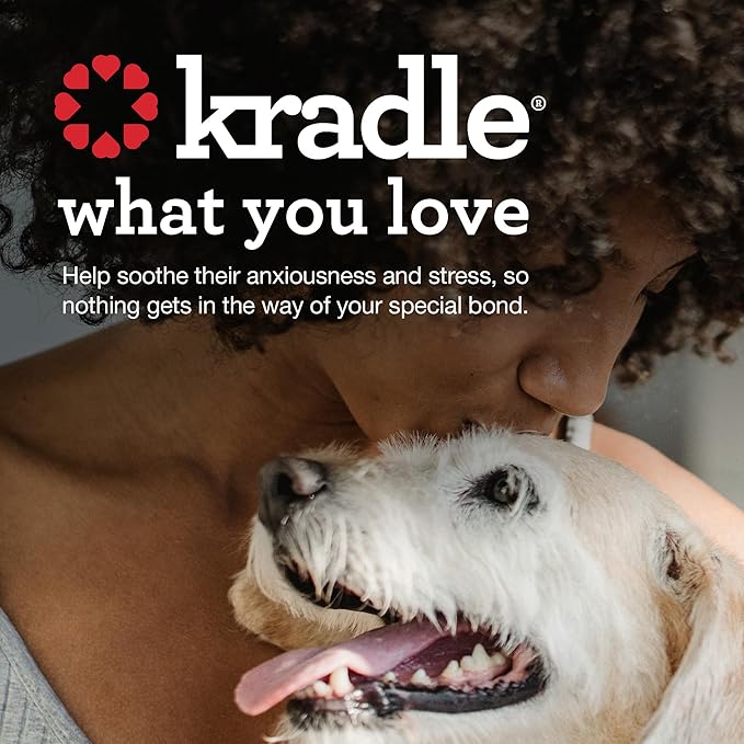 Kradle Bliss Bars for Dogs - Peanut Butter Flavored Calming - GABA L-Theanine - On The Go Packaging - Supports a Calm Demeanor - 12 Bars