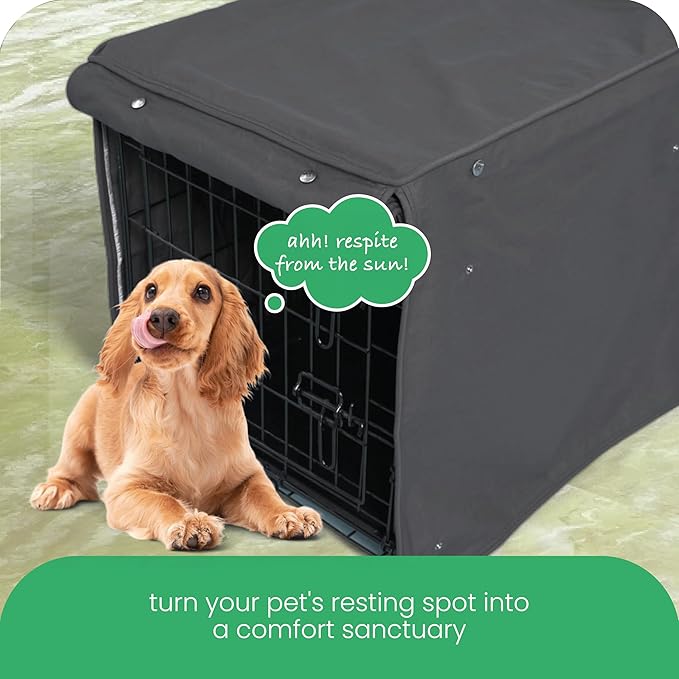 Molly Mutt I'm a Realist Dog Crate Cover, 100% Cotton Canvas Cover with 2 Roll-Up Panels, Ideal for Dog or Cat Crate, Durable, Washable, and Free of Harmful Chemicals, 54" x 37" x 45"