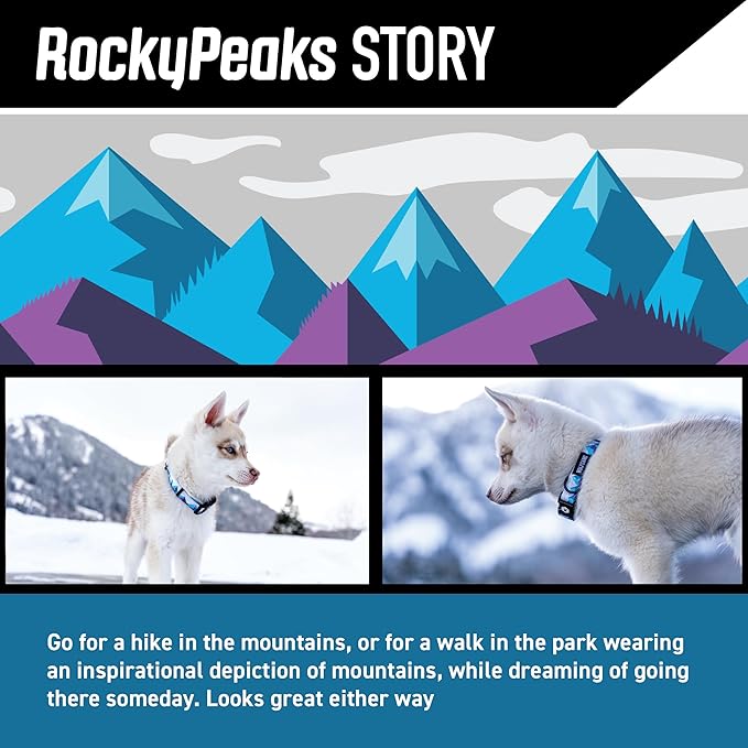 Wolfgang Heavy Duty Adjustable Dog Harness, Pull-Tested to Over 800 lbs for Walking & Training, RockyPeaks Print, Large
