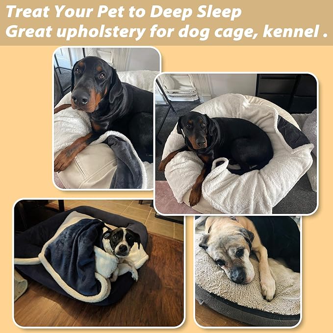 Kritter Planet Dog Blankets for Large Dogs, Soft Fluffy Fleece Pet Blankets for Couch, Sofa, Dog Beds, Car Seats, Creat, Washable, 50x60 inches, Black