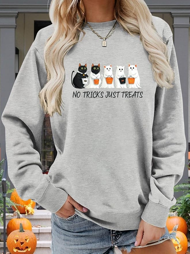 Womens Cat Print Hoodies Trendy Funny Cat Graphic Long Sleeve Sweatshirt Y2k Streetwear Hooded Pullover Tops