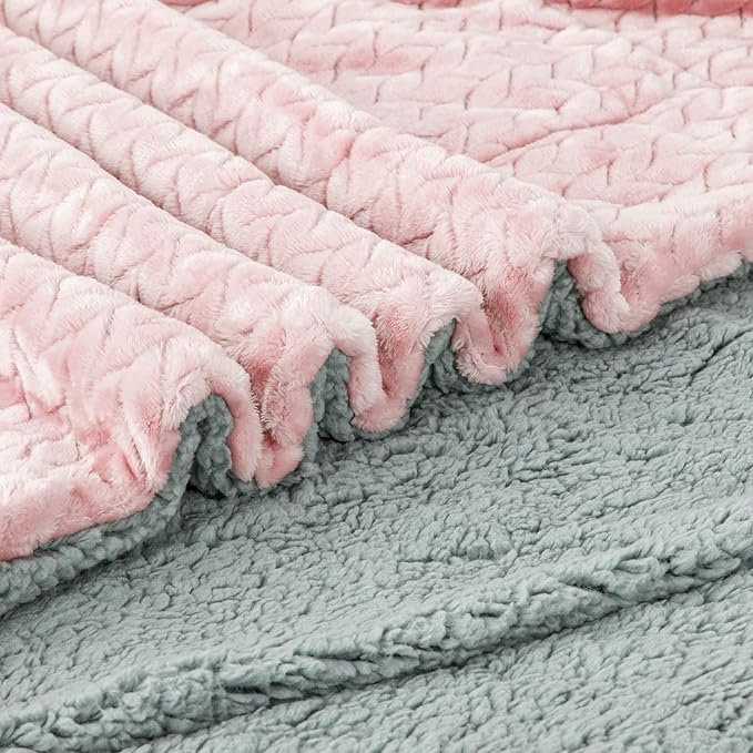 Fuzzy Blanket or Fluffy Blanket for Baby Girl or boy, Soft Warm Cozy Coral Fleece Toddler, Infant or Newborn Receiving Blanket for Crib, Stroller, Travel, Outdoor (32" x 40", MD-Sakura Pink)