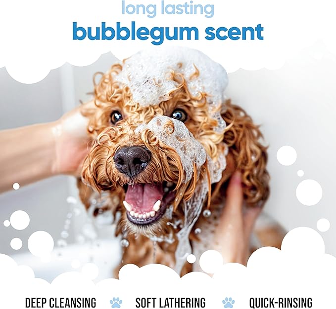 Bubblegum Dog Shampoo by Buddycare | Deep Cleansing Shampoo for Dogs | Bubblegum Scented | with Aloe Vera and Pro Vitamin B5 (33.8oz)