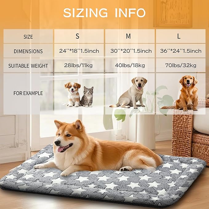 Dog Bed Mat - Reversible Dog Crate Bed Mats, Soft & Breathable Kennel Pad, Durable Crate Bed for Small Medium Large Dogs & Cats