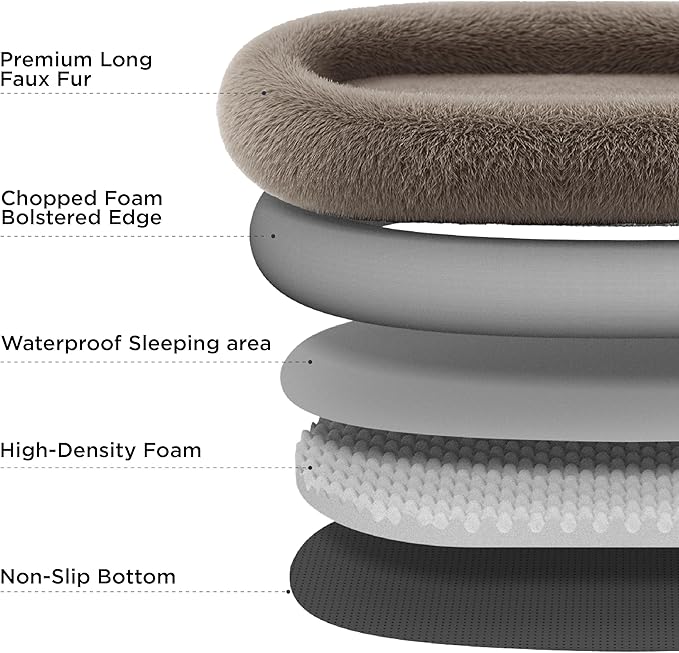 Bedsure Human Dog Bed, 71.0" x 44.0" x 12.0" Calming Giant Human Dog Bed for Adults People Fits Pet Families with Storage Pocket, Fluffy Faux Fur Orthopedic Pet Bean Bed, Dark Grey