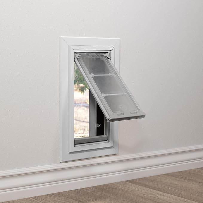Endura Flap Pet Door for Walls in White | Energy-Efficient Single Flap Design for Wall Installations | All-Weather Protection with All-Metal Telescoping Tunnel | White, Small, Single Flap