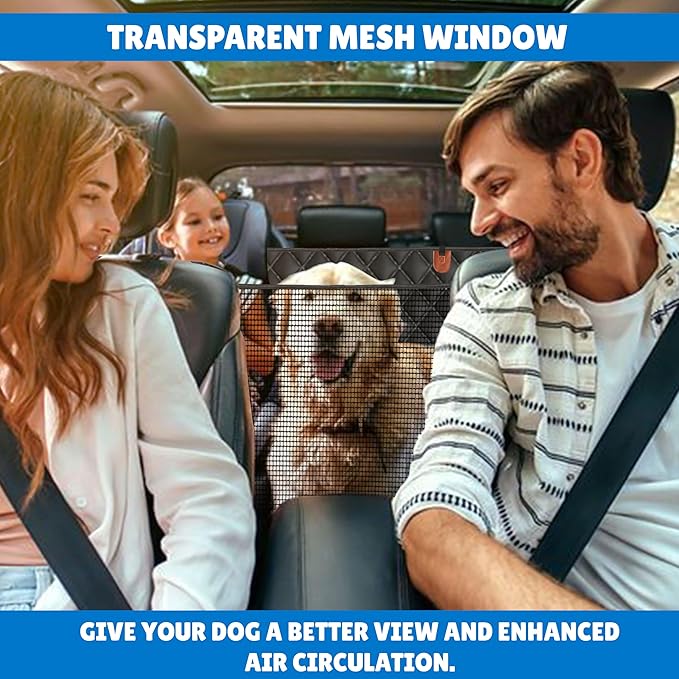 EcoNour Dog Car Seat Cover for Back Seat | Waterproof Dog Seat Cover with Side Door Straps & PP Boards | Backseat Cover for Dogs in Car, SUV, Truck | Pet Car Seat Hammock - 54x65 inches