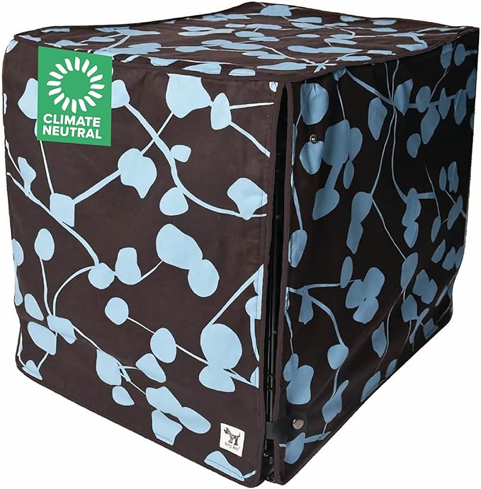 Molly Mutt Your Hand in Mine Dog Crate Cover, 100% Cotton Canvas Cover with 2 Roll-Up Panels, Ideal for Dog or Cat Crate, Durable, Washable, and Free of Harmful Chemicals, 42" x 28" x 31"