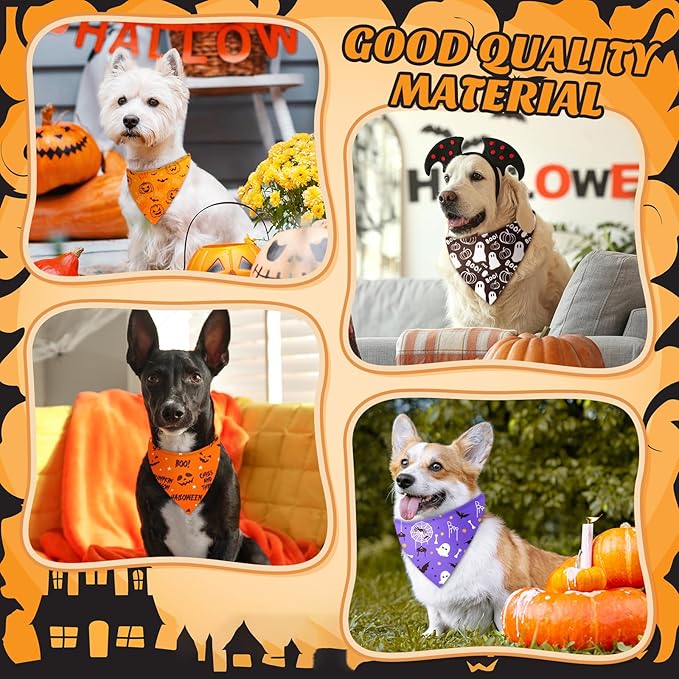 Preboun 200 Pcs Thanksgiving Christmas Dog Bandanas Bulk Holiday Bandanas for Dog Triangle Kerchief Bib Scarf Set for Pet Cat Party Costume Photo Props Accessories Pet Shops Owners Groomers, 25 Styles