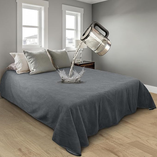 Catalonia Waterproof Blanket for Bed Intimacy, Reversible Fleece Bed Sofa Cover, Washable Liquid Proof Furniture Protector