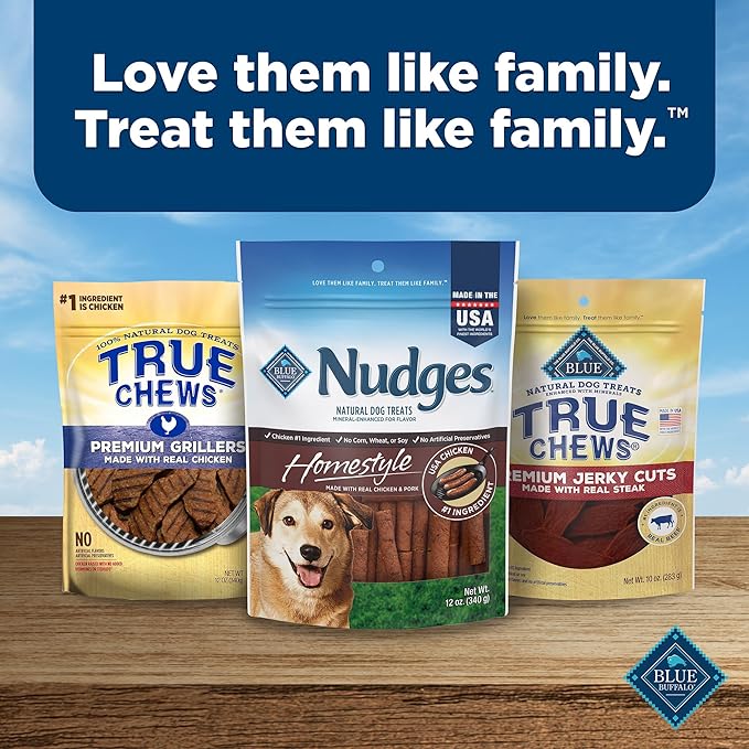Blue Buffalo Nudges Homestyle Natural Dog Treats, Chicken and Pork, 12oz Bag
