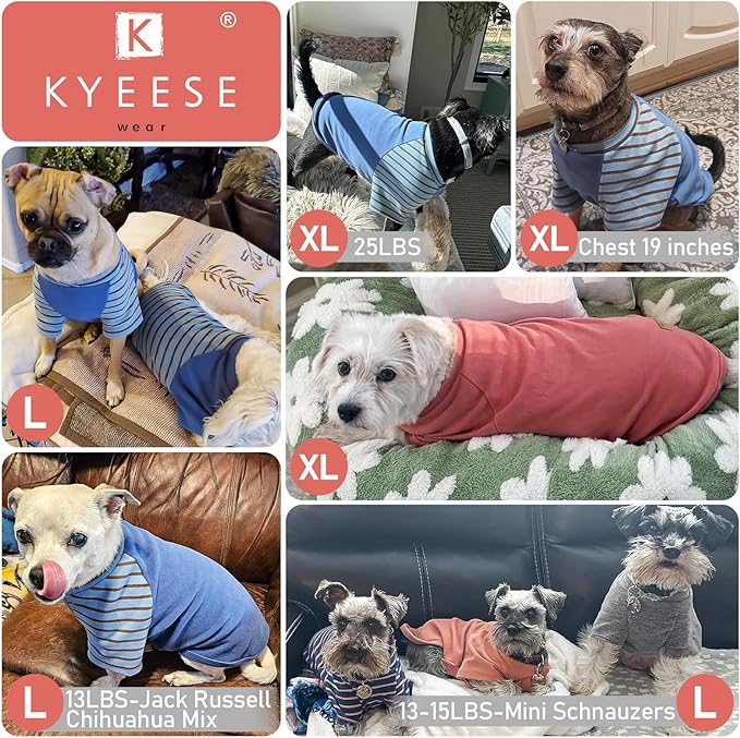 KYEESE 3Pack Dog Sweater Pullover Dog Sweaters for Small Dogs Girl Lightweight Dogs Sweatshirt Soft Pet Coat Cat Sweaters with Sleeves Stretchy Cat Clothes Comfy Pet Fleece Sweater for Cold Weather