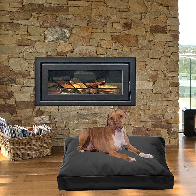Replacement Dog Bed Cover,Heavy Duty Waterproof Removable 36" L x 27" W x 4" H Reusable Dog Bed Covers with Zipper-Cover Only