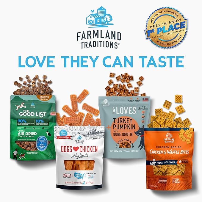 Farmland Traditions Dogs Love Sweet Potato Dog Treats, Premium Single Ingredient Human Grade Sweet Potato Dog Jerky, 1-Pound Bag