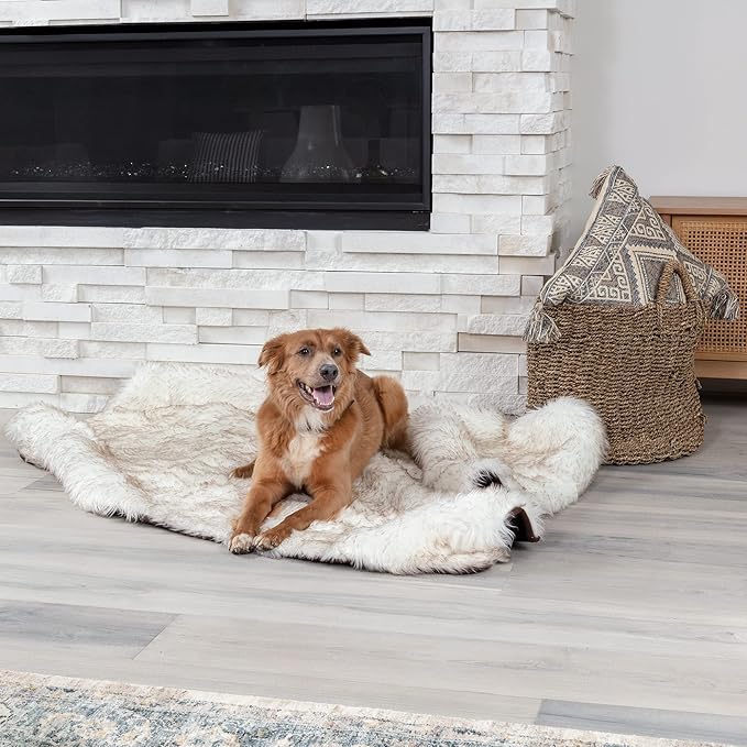 Callarome Waterproof Faux Fur Dog Blanket - Waterproof Dog Blanket for Bed, Couch or Dog Crate - White [50"x60"]