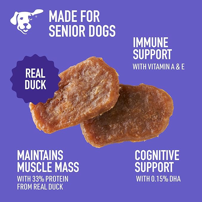 Dogswell Lifestage Senior Treats Mini Soft Strip Duck, 4oz. Bag