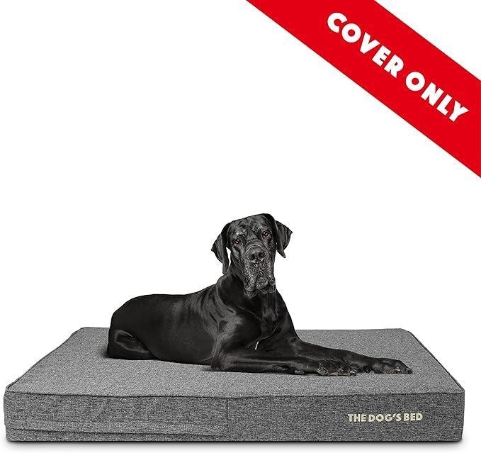 The Dog's Bed Replacement Outer Cover ONLY (Outer Cover ONLY - NO Bed, NO Waterproof Inner) for The Dog's Bed, Washable Poly-Linen Fabric, XXL 6 Inches (Grey Poly-Linen)