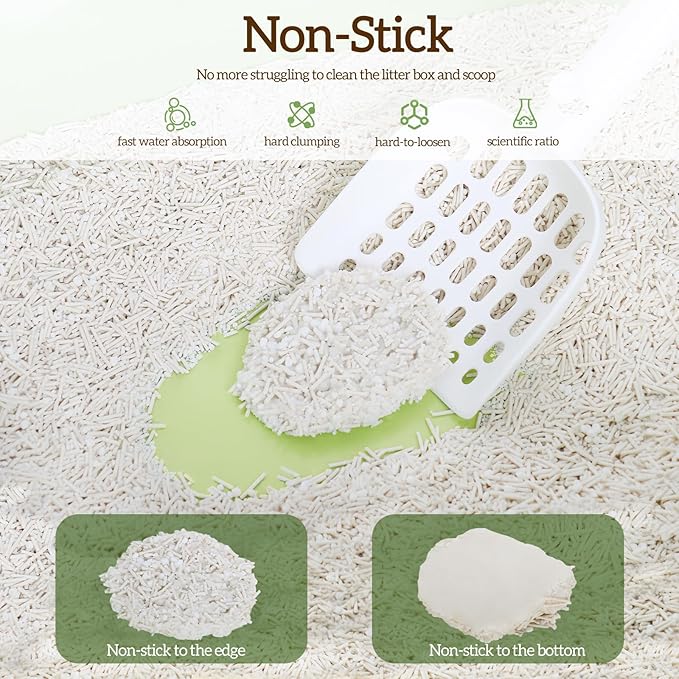EZSKUUP Non-Stick Bottom Tofu Cassava Cat Litter, 4Pack Ultra Clumping Low Tracking Kitty Litter, Natural Biodegradable Litter, Plant Odor Control, Low Dust Easy to Scoop,36Lb