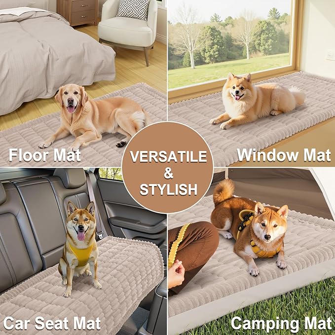 Smiry Couch Cover for Dogs Washable, Non Slip Fuzzy Pet Couch Covers for 3 Cushion Sofa Pet Friendly, Thick Soft Sofa Slipcovers Cushion Protector (Apricot, 27.6" x 82.7")