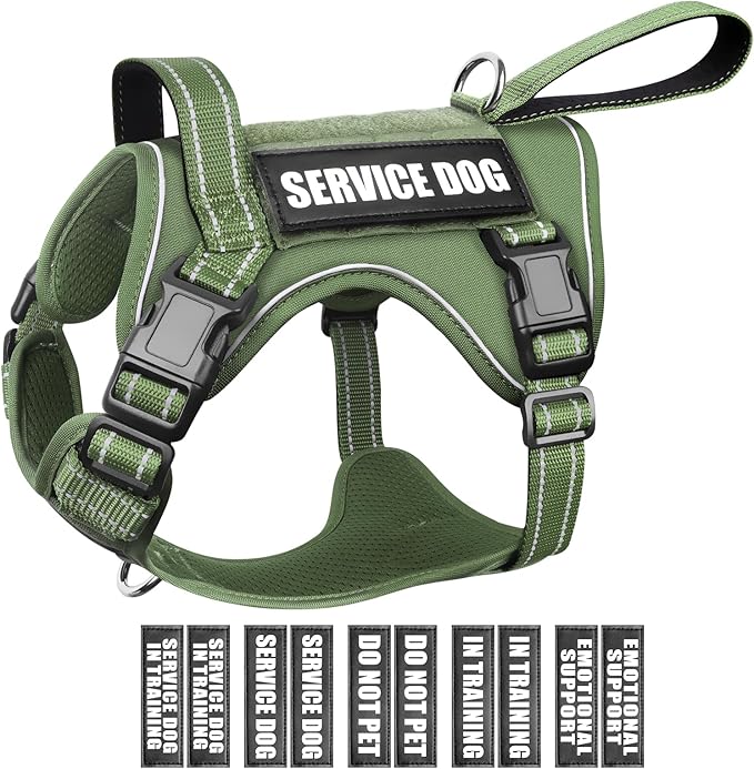 WINSEE Tactical Dog Harness, No Pull Dog Harness for Medium Large Dogs with Handle & Molle, Military Service Dog Vest Harness in Training Pet Harness for Small Dogs