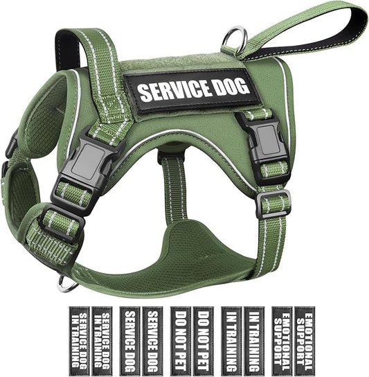 WINSEE Tactical Dog Harness, No Pull Dog Harness for Medium Large Dogs with Handle & Molle, Military Service Dog Vest Harness in Training Pet Harness for Small Dogs