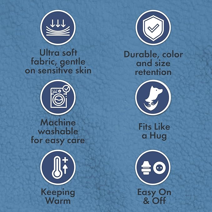 Spark Paws Fleece Dog Jacket, Hooded Sweater Vest, Warm Coat for Winter - Suitable for Small Medium Large XL XXL Breeds - Blue - XL