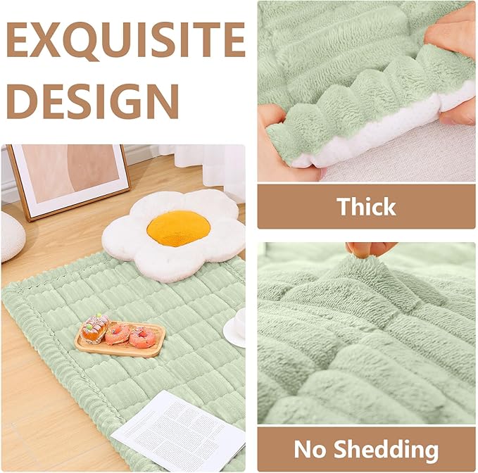 Smiry Couch Cover for Dogs Washable, Non Slip Fuzzy Pet Couch Covers for 3 Cushion Sofa Pet Friendly, Thick Soft Sofa Slipcovers Cushion Protector (Green, 27.6" x 47")