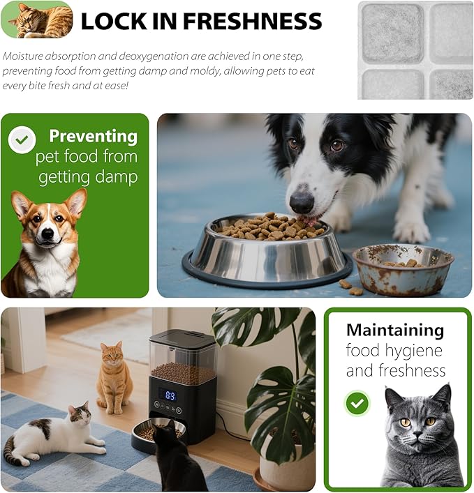 12-Pack Pet Food Desiccant Bag Replacement Compatible with PETLIBRO Automatic Cat & Dog Feeders, Keep Pet Food Dry & Fresh, Fits Model PLAF001, 002, 005, 006, 101, 103, 203 & 301