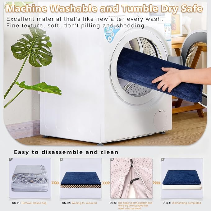 Magic Dog Orthopedic Extra Large Dog Bed, Super Soft 2-Layer High Density Foam XL Jumbo Pet Bed, No Installation Non Slip Bottom Dog Mattress with Removable Washable Cover