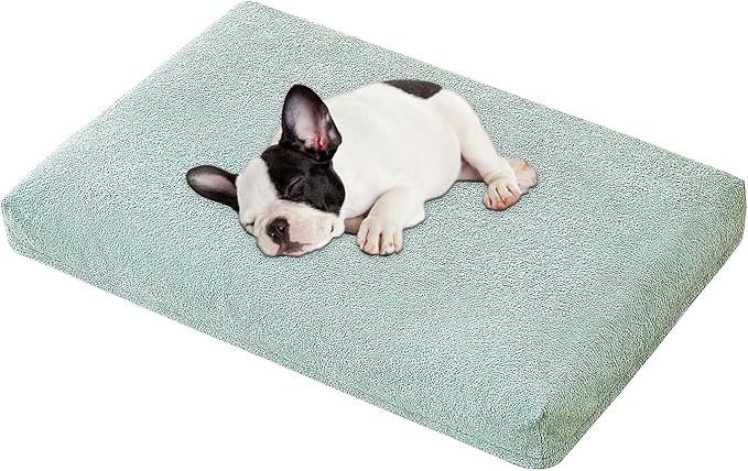 Dog Bed Crate Pad - Machine-Washable Removable Cover with Waterproof Liner, Luxury Dog Couch Bed with Non-Skip Bottom for Medium-Large Dogs & Most Crates (Green, 30" x 20")