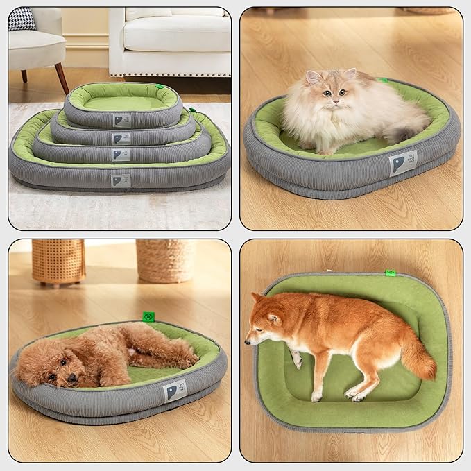 Orthopedic Dog Bed for Large Dogs Sofa Bed with Egg Crate Foam Dog Couch Bed with Four-Sided Bolster, Removable Cover & Non-Slip Bottom L