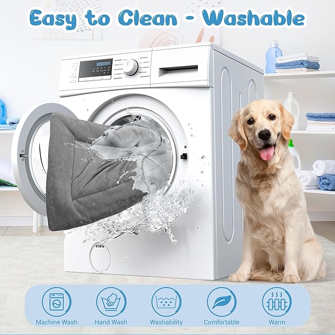 Dog Bed, Dog Crate Mat Washable, Ultra Soft & Anti-Slip S Dogs Bed Fit Dogs Crates & Kennels (Dark Grey, 48.0" L x 30.0" W x 1.5" Th)