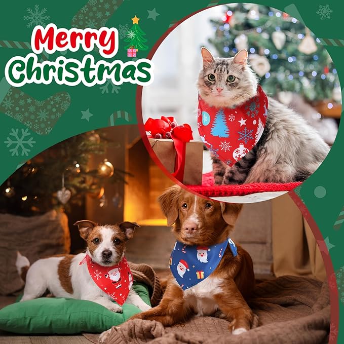 Amylove 120 Pcs Christmas Dog Bandanas Bulk Thanksgiving Day Holiday Triangle Dog Pack Puppy Kerchief Bandana Adjustable Pet Scarf for Pet Cat Costume Accessories Decor(Snowman)