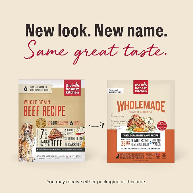 The Honest Kitchen Wholemade™ Dehydrated Whole Grain Beef & Oat Dog Food, 7 lb Box