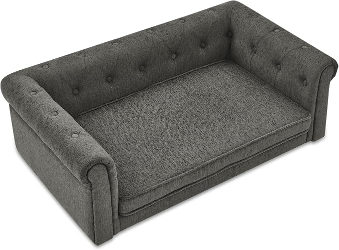 Hesza Rectanglar Pet Bed for Small and Medium Dogs, Durable Elevated Dog Sofa Bed, Comfortable Dog Couch, Modern and Stylish Pet Sofa for Small and Medium Dogs, Gray