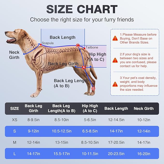 Dog Rear Leg Recovery Sleeve for Dogs, Breathable Lick Protection Post Surgery, Reflective Adjustable Cone Alternative - Size L