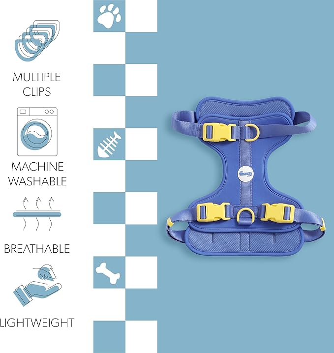 HNS1003C Arlo Large Adjustable Soft Padded No Pull Pet Harness with 3 Buckles and 3 Leash Clips, Curaçao