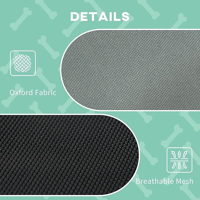 PawHut Elevated Dog Bed with Removable Canopy, Outdoor Dog Cot with UV Protection Canopy Shade, 24 inch Pet Bed for Camping, Gray