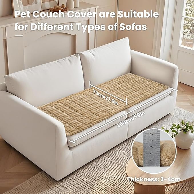 Pet Couch Cover Dogs Washable Couch Protector Non-Slip Dog Mat for Couches and Sofas Pet Friendly