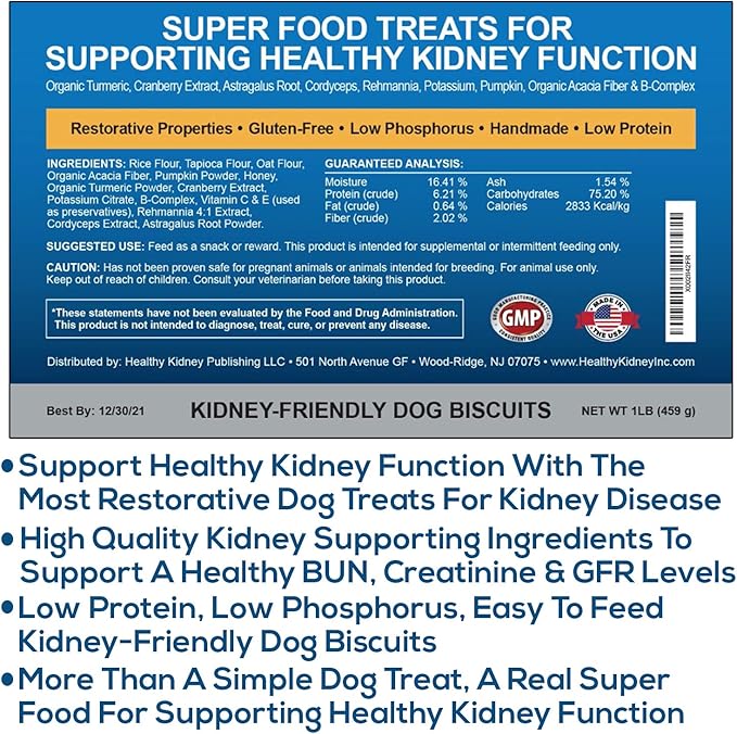 Kidney Restore Bacon Flavor Dog Treats: Low Protein Dog Treats for Kidney Health. Kidney Dog Treats for Kidney Function for Dogs. Renal Friendly Low Protein