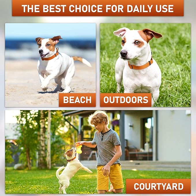 Biothane Dog Collar with Cobra Buckle - Made in USA - QR Code Dog Tag ID Included - Adjustable Heavy Duty Dog Collars for Medium Large Dogs - Waterproof Military Grade Tactical (3/4", Orange)